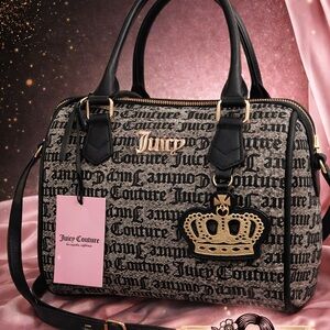 Juicy Couture Black and Gold Crown Satchel